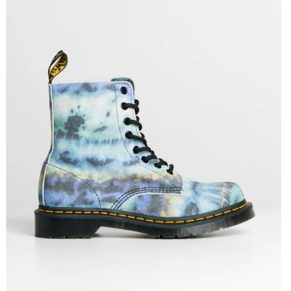 Dr Martens 1460 Pascal Blue Tie Dye Printed Suede Leather Boots NWT Size 8